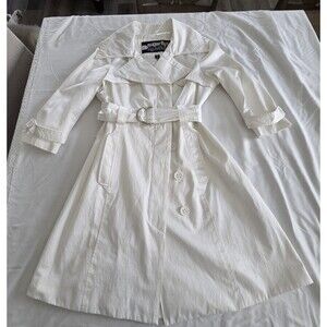 Sugarfly Women’s Lined Trench Coat, Pure White, Size M, NWT (0115)